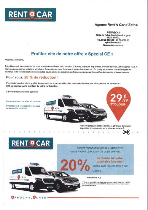 Affiche reduction rent a car