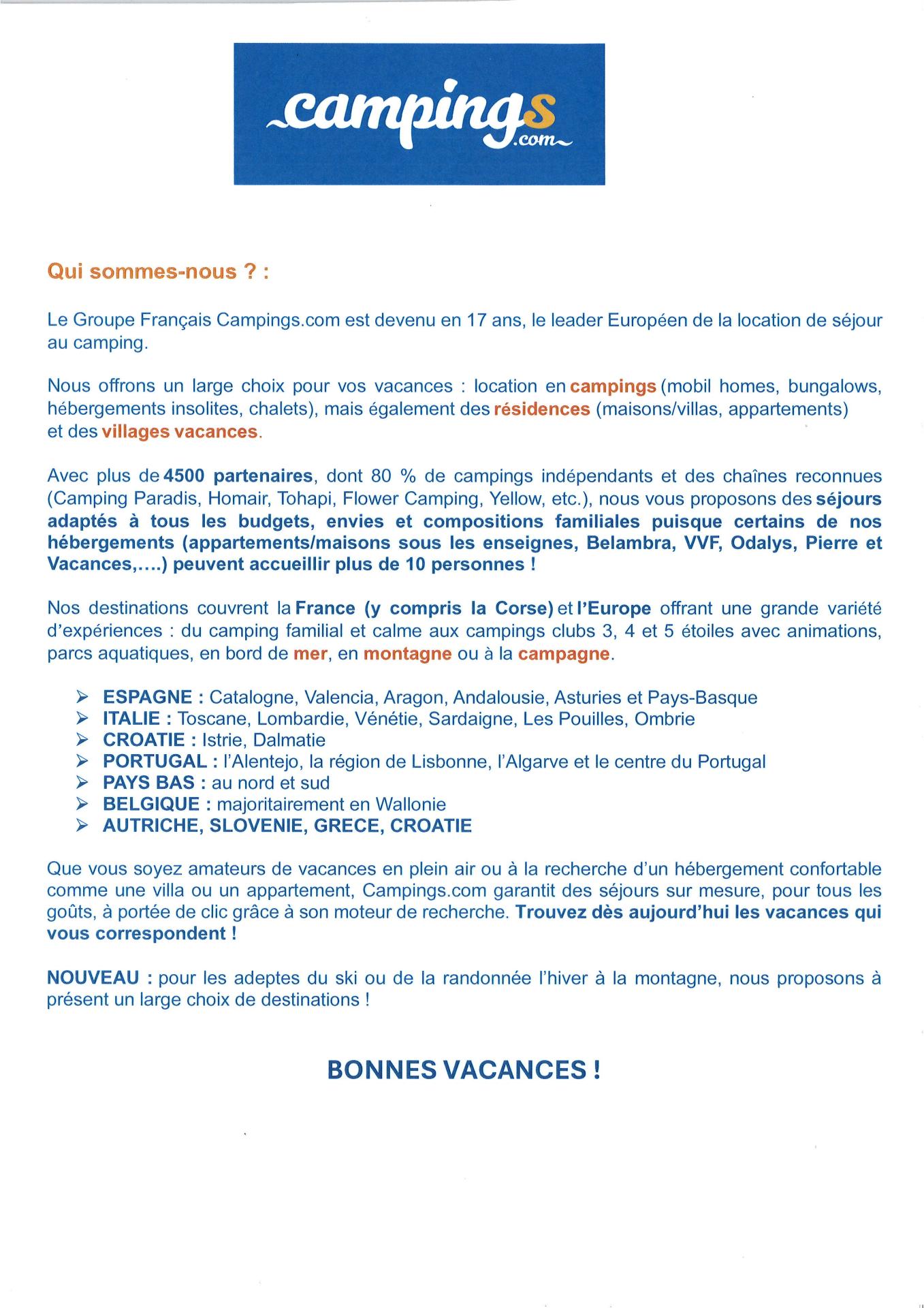 Affiche camping com presentation 2026