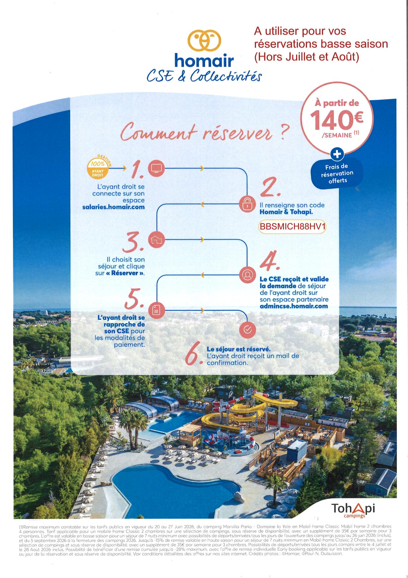 Affiche homair hors saison