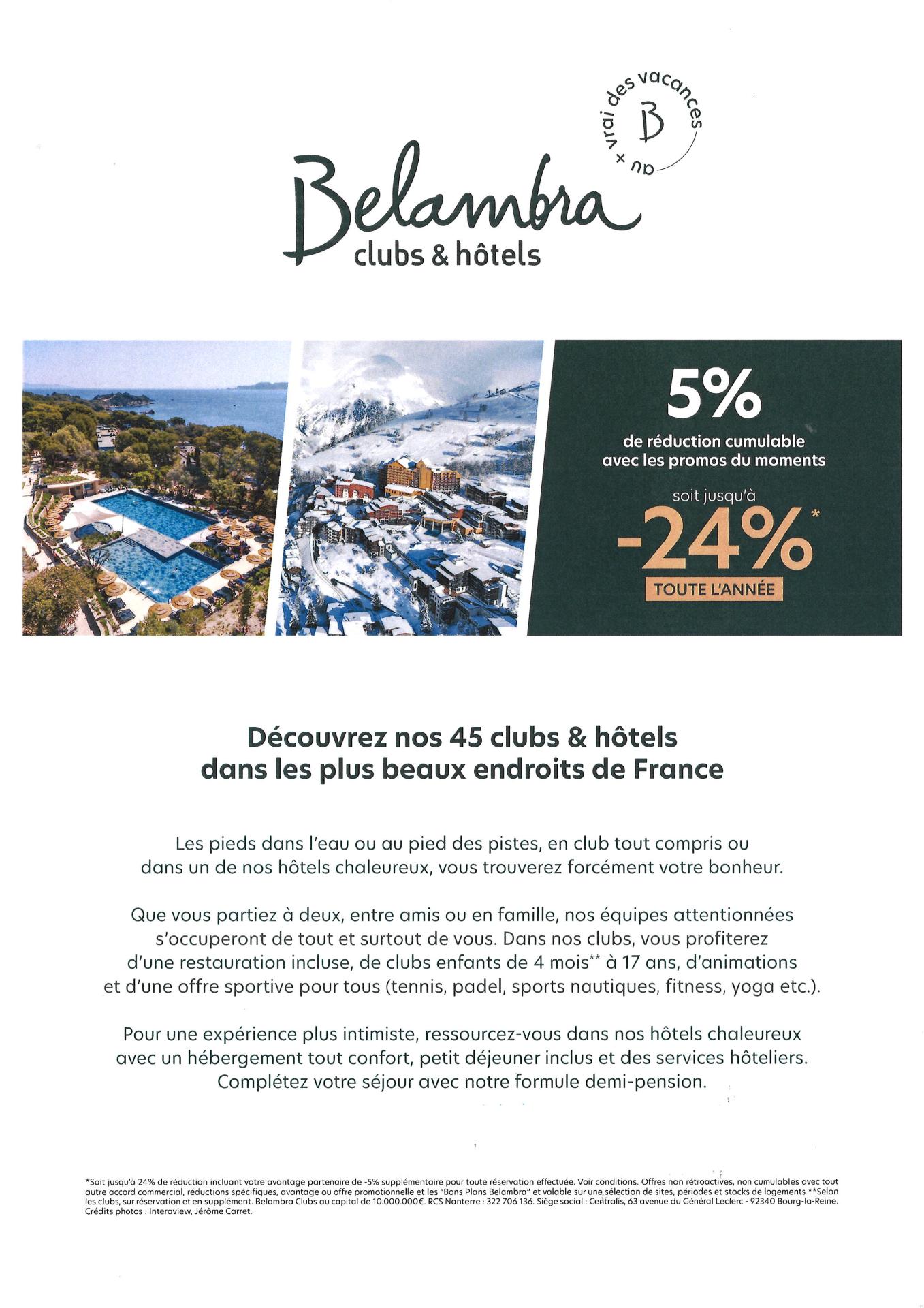 Belambra offre 5 2025